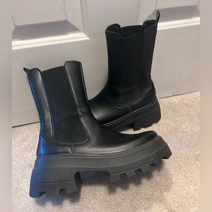 Platform Chelsea style combat boots